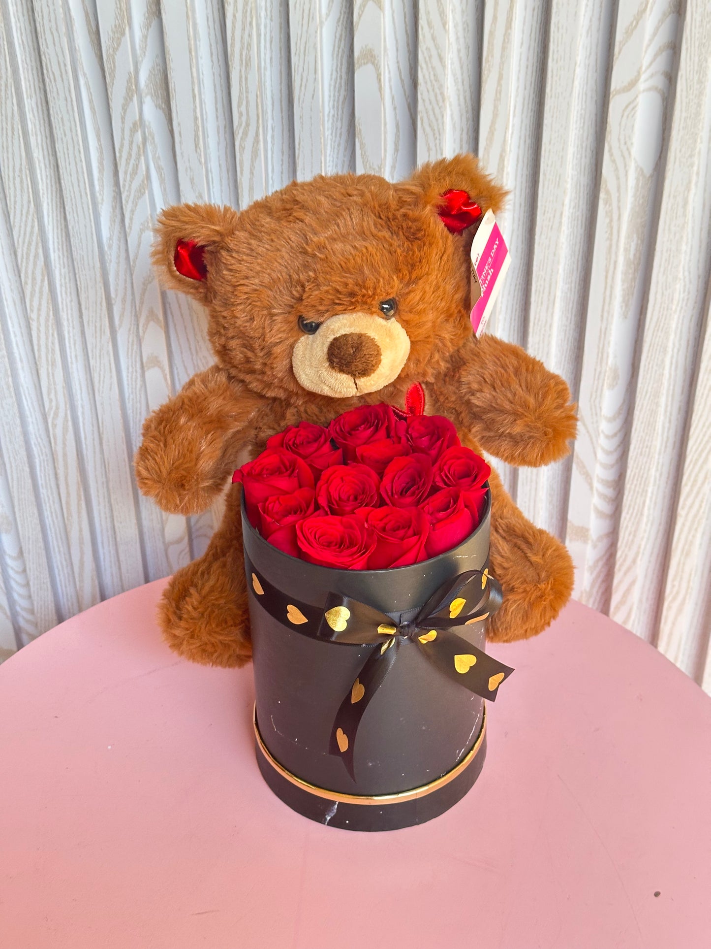 Teddy Bear & Red Roses