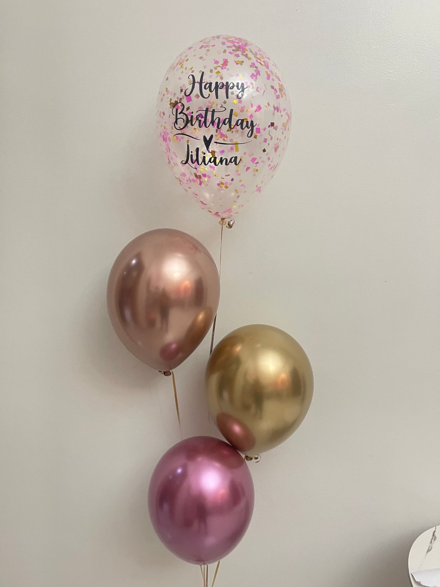 4 Balloons Bouquet Pink