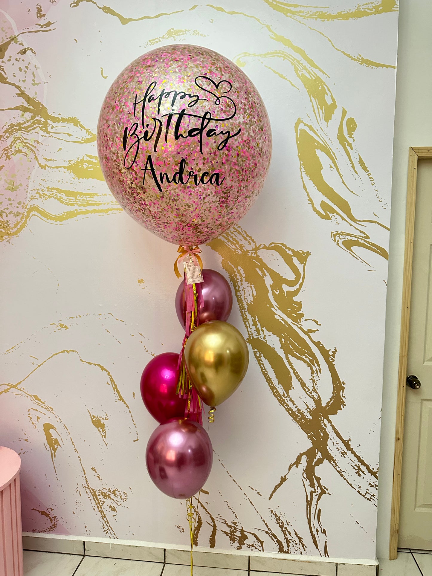 Giant Balloon Fucsia & Gold