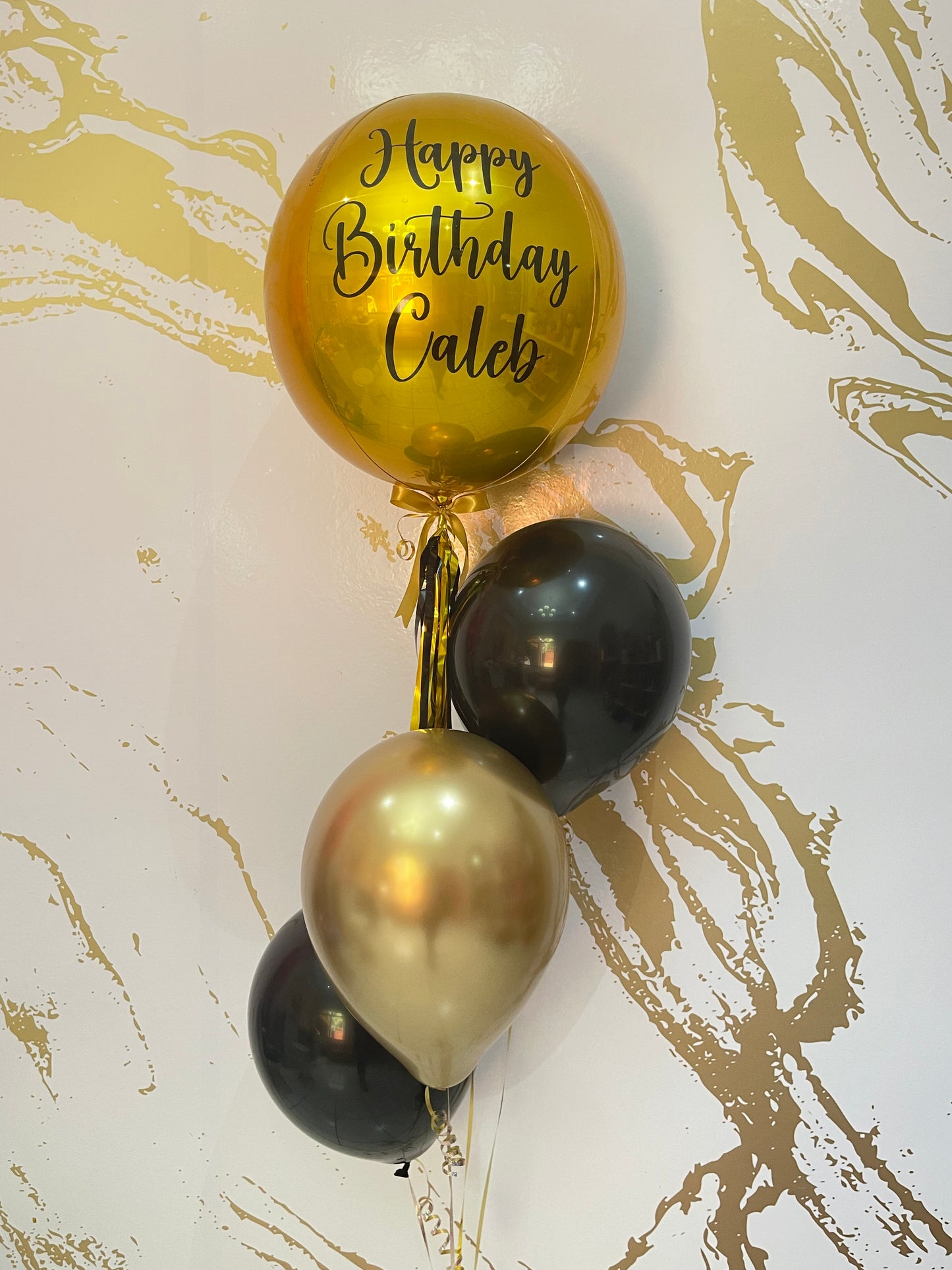 Orbz Gold & Black Balloons