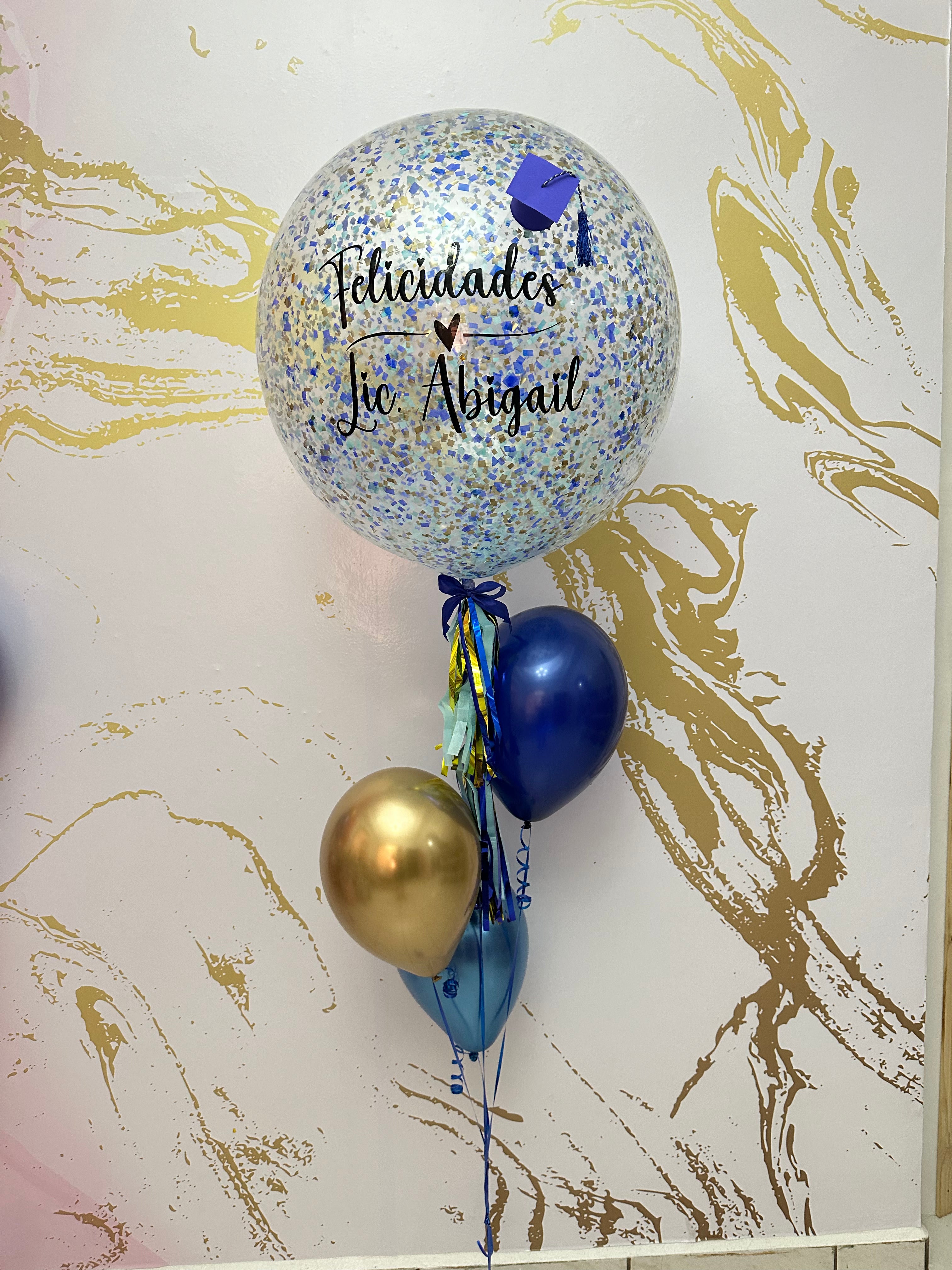 Blue & Gold Big & Chrome Balloons – Vintage Balloons & Roses