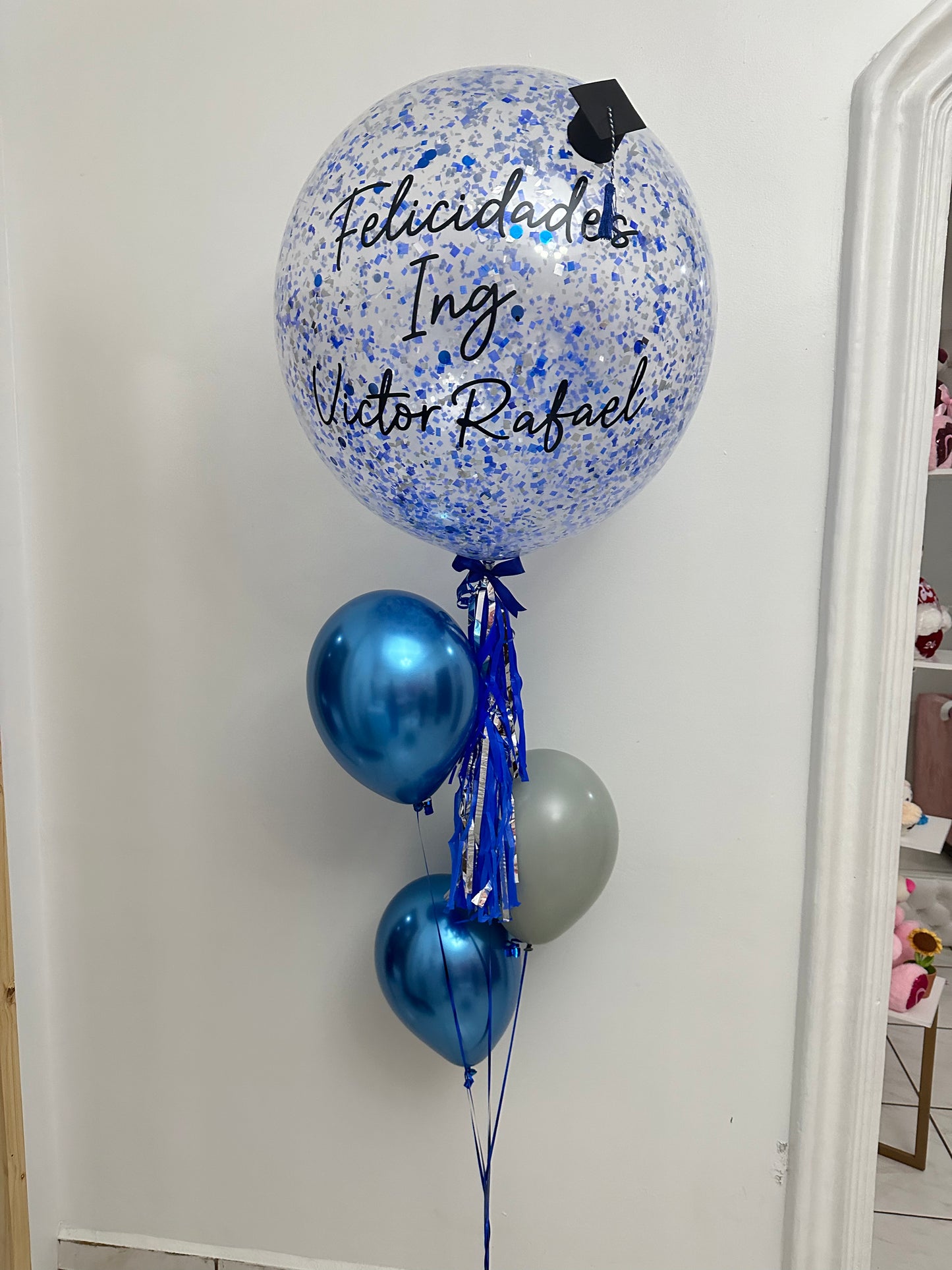 Giant 36 Blue & Grad Balloons Bouquet