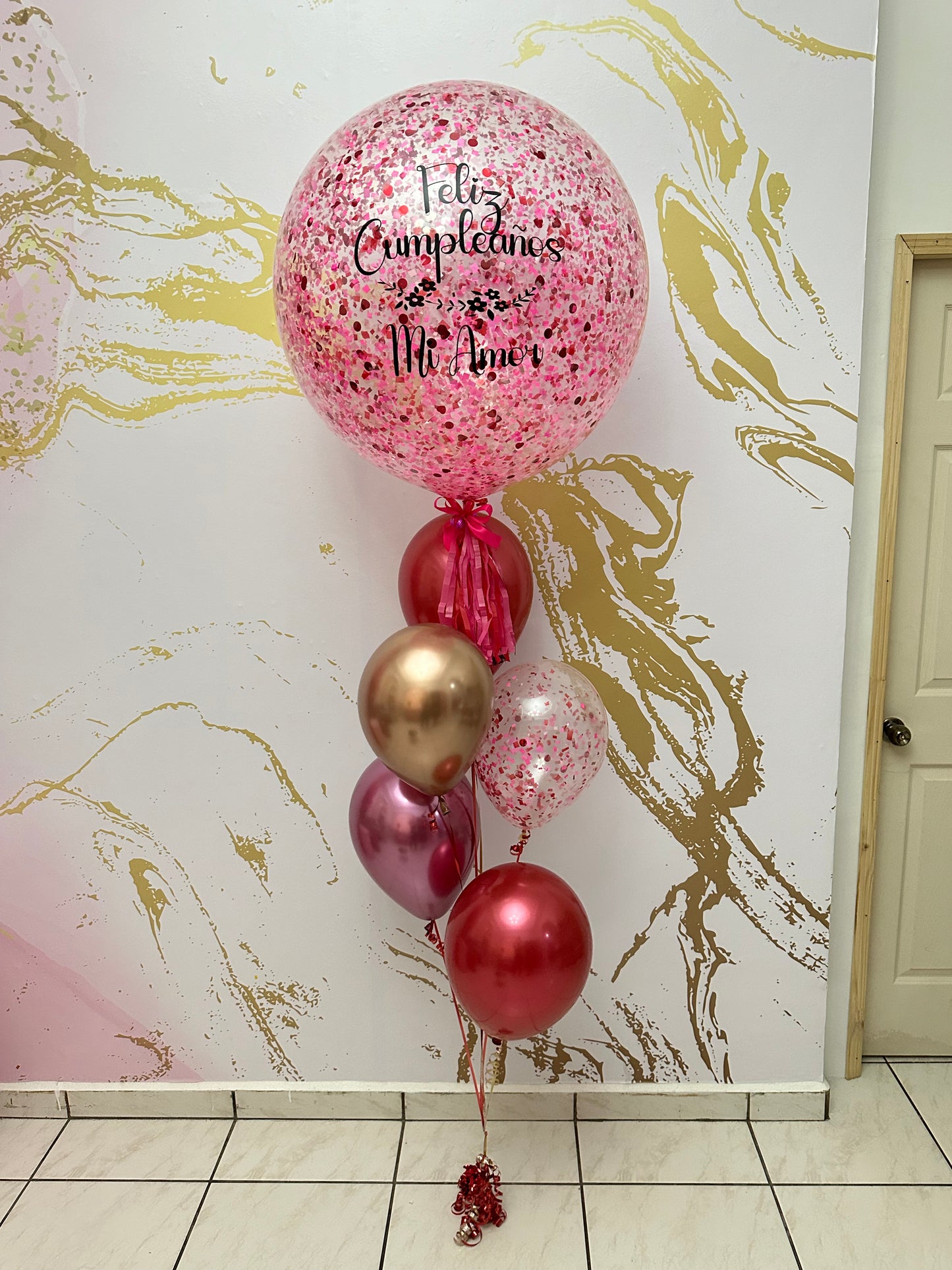 Big ‘’24’’ Fucsia & Red Balloons