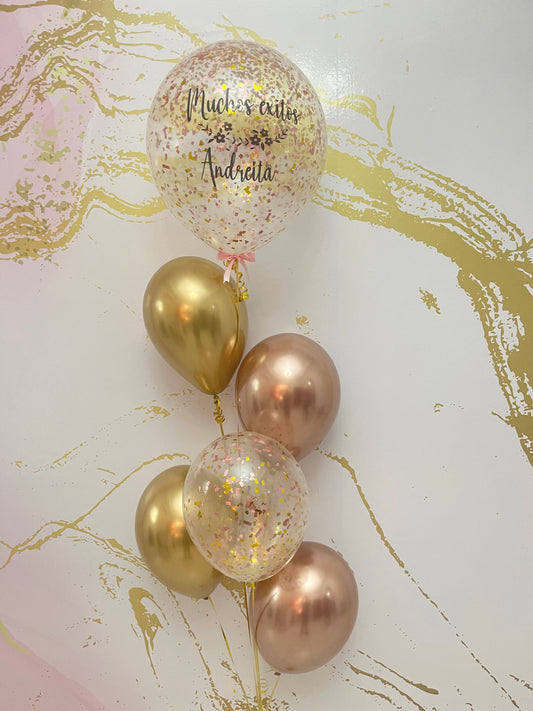 Medium Balloon Rose Gold & Gold Balloons