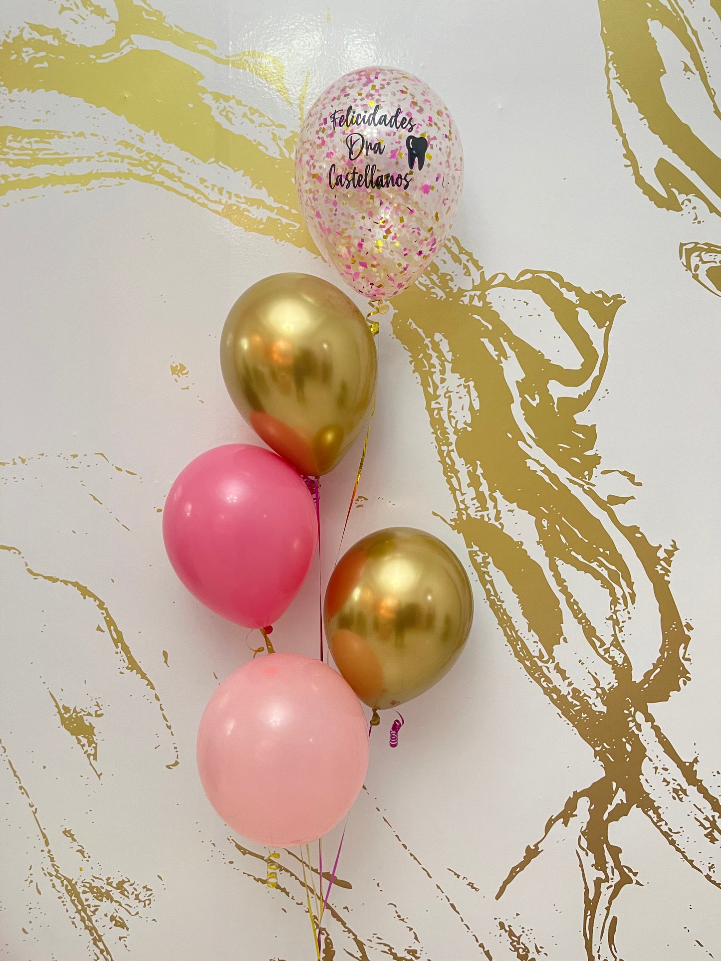 Confetti Pink & Gold Balloons