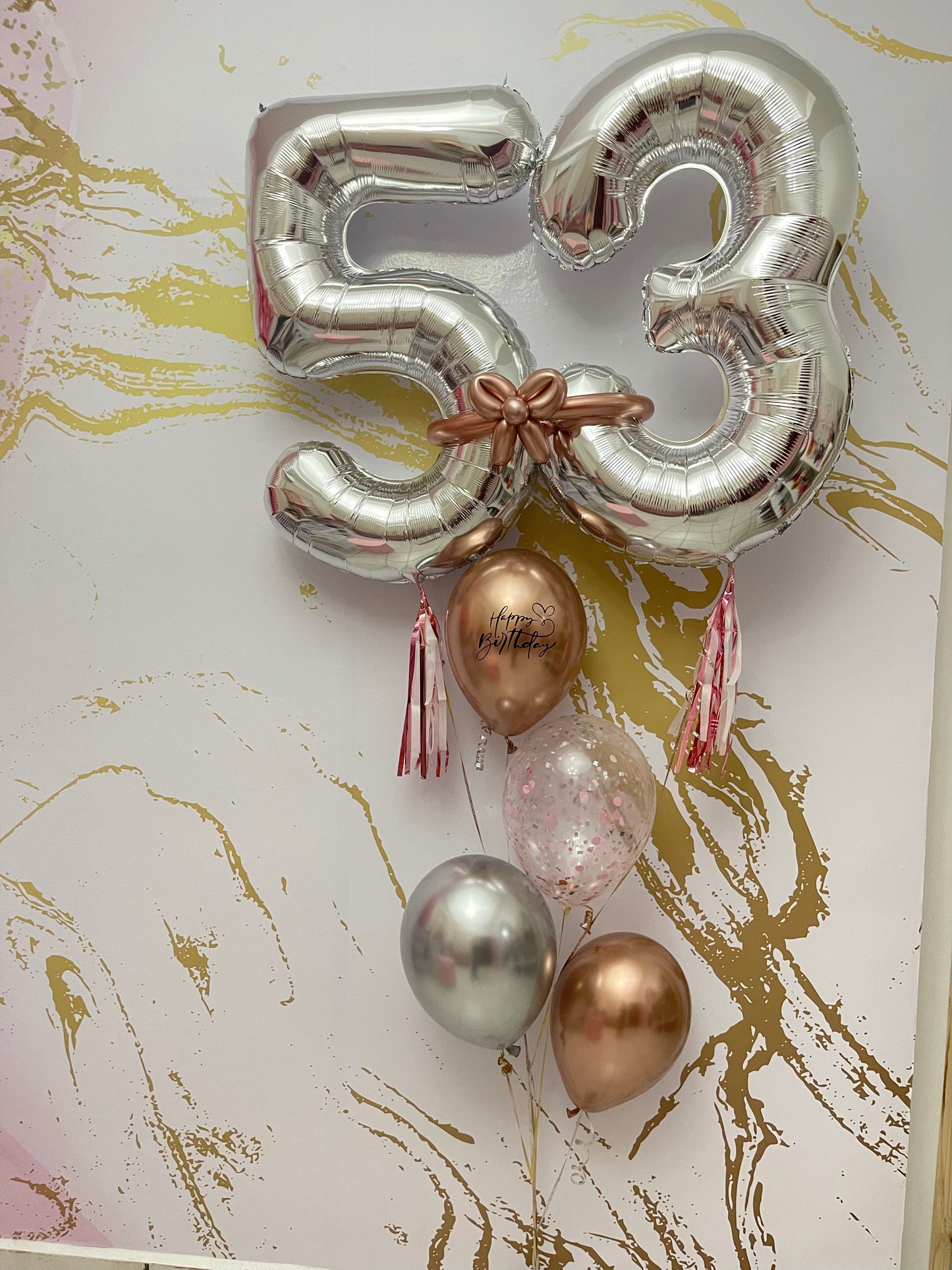 Silver Number & Chrome Balloons