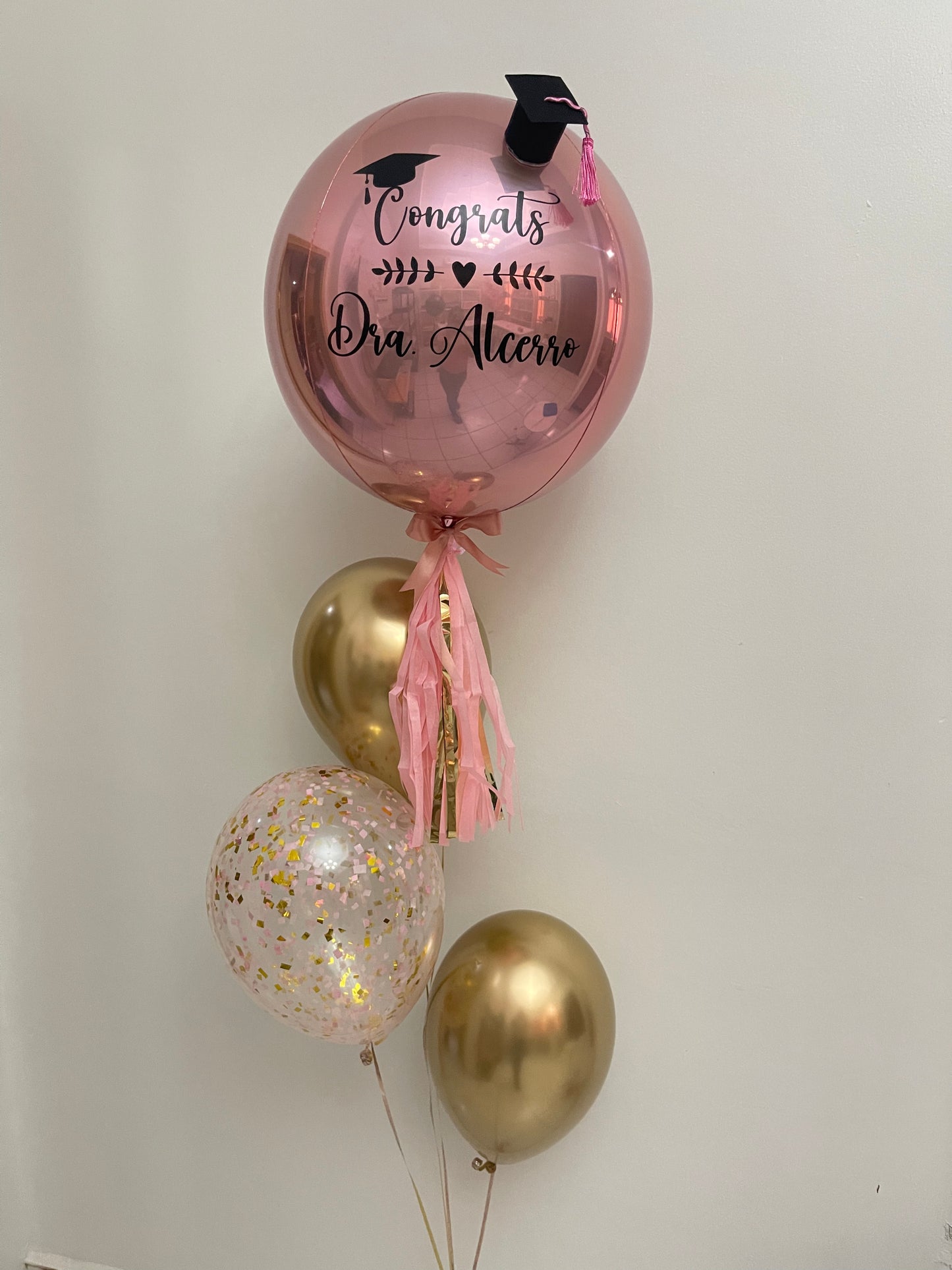 Rose Gold Grad Orbz & Chrome Balloons