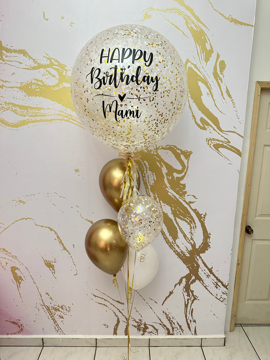 Big Balloon ‘’24’’ White & Gold Balloons