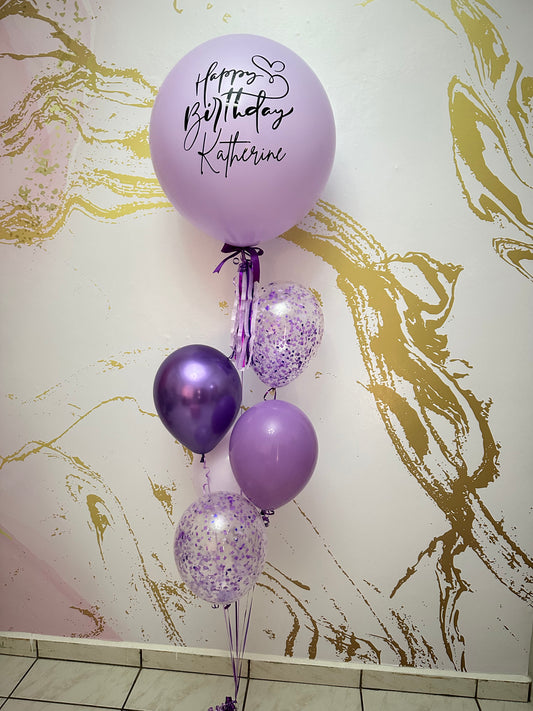 Big ‘’24’’ Lilac Balloon & Purple Balloons