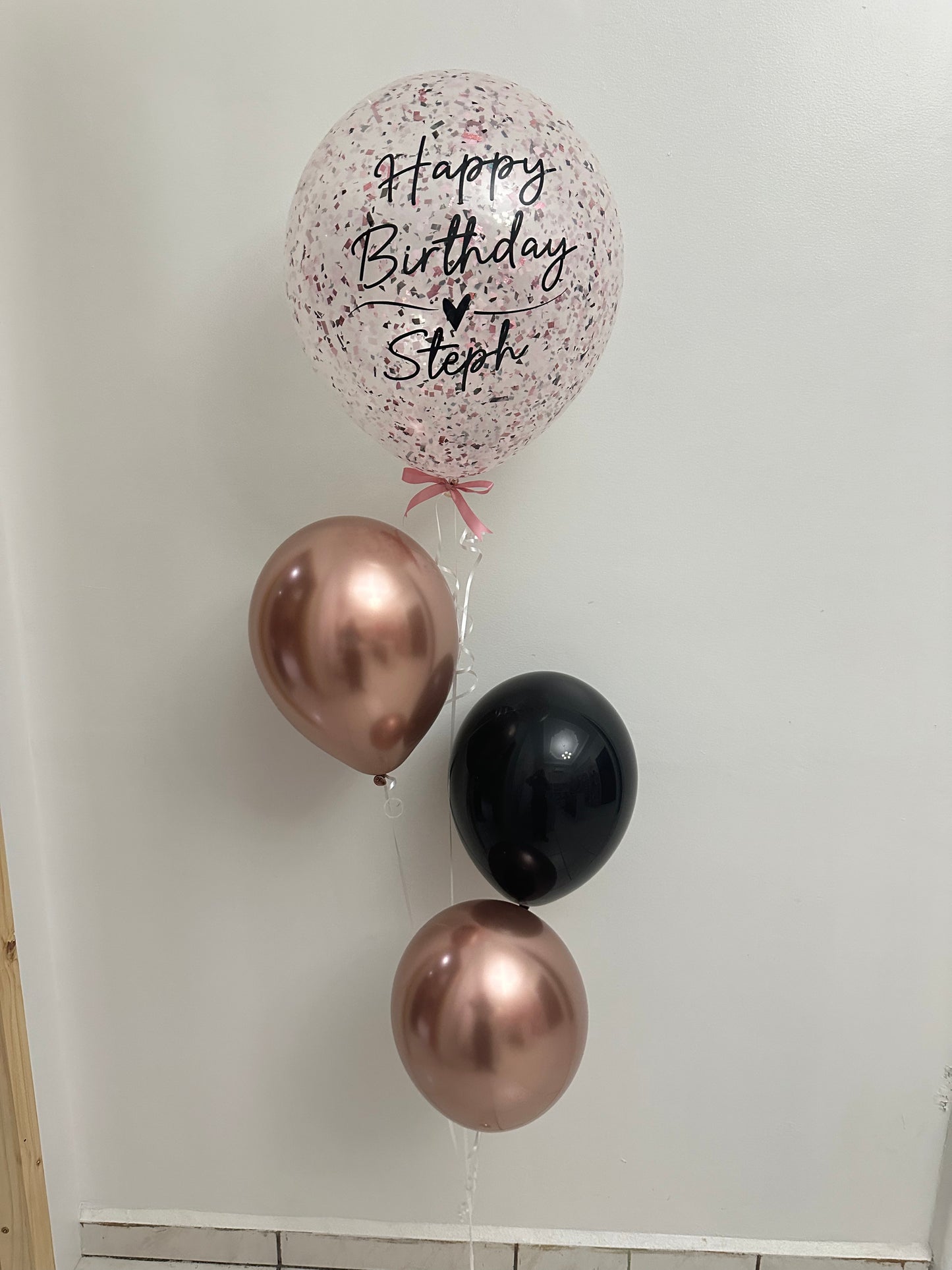 Médium ‘’19’’ Rose Gold & Black Balloons