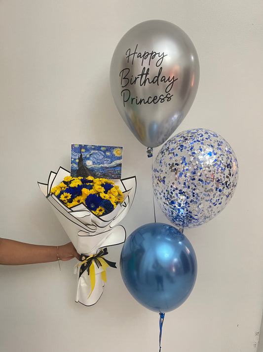 Van Gogh Bouquet & Balloons